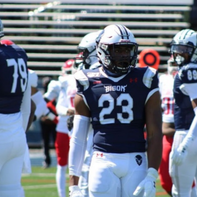 malik hyatt of howard football on the football field