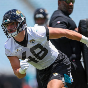 American Linebacker Chad Muma at Jacksonville Jaguars training camp.