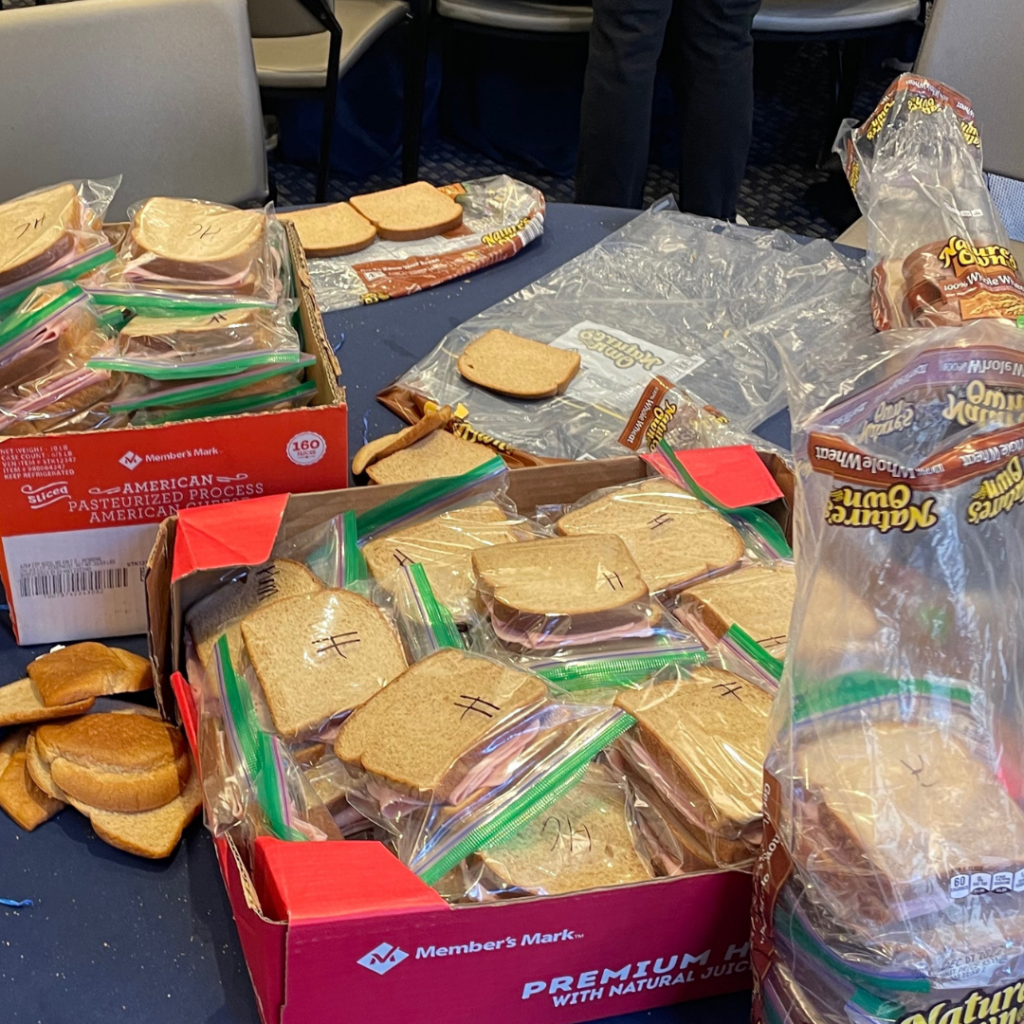 Sandwhiches packed for Martha's Table, a nonprofit in Washington D.C.