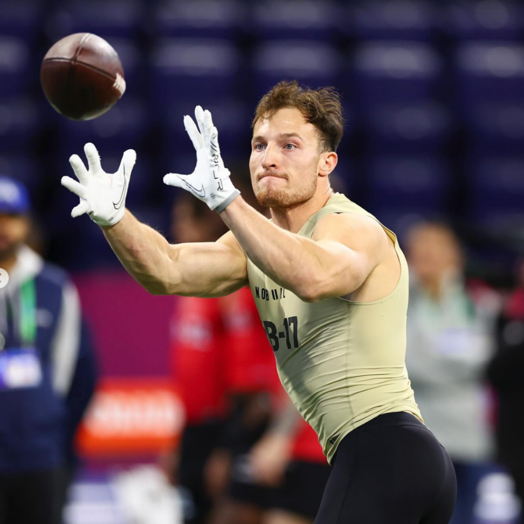 Dylan Laube shows off his skills at the NFL combine
