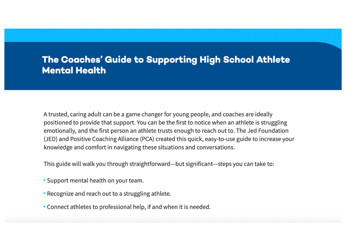 The Coaches’ Guide to Supporting High School Athlete Mental Health ...